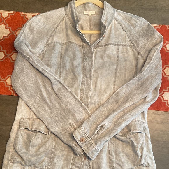 Eileen Fisher Utility Jacket 100% Linen - Picture 1 of 12